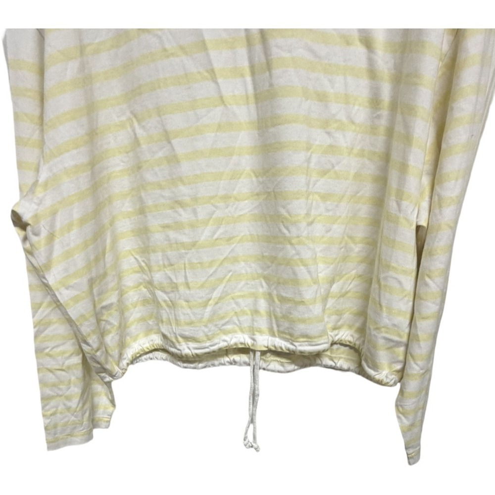 Madewell The Tie-Waist Tee Allday Jersey NZ385 Yellow Stripe Long Sleeve XL - Picture 7 of 11